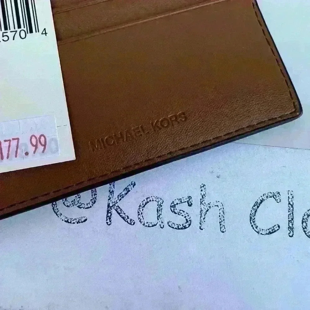 Michael Kors Mens Wallet Cooper Billfold Logo Faux Leather Brown - Picture 8 of 8